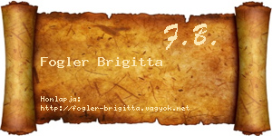Fogler Brigitta névjegykártya